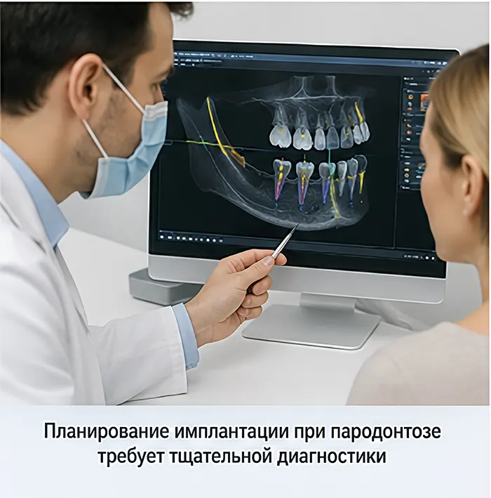 Планирование имплантации при пародонтозе требует тщательной диагностики
