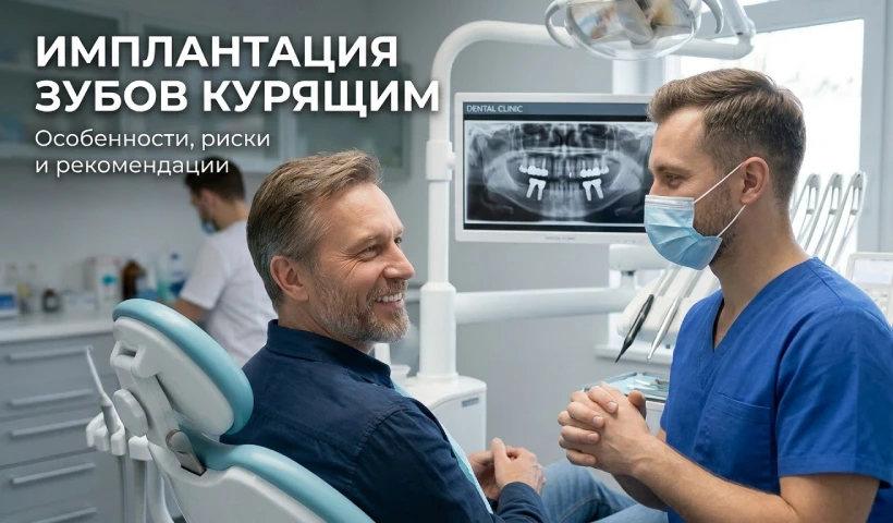 Импланты зубов курящим
