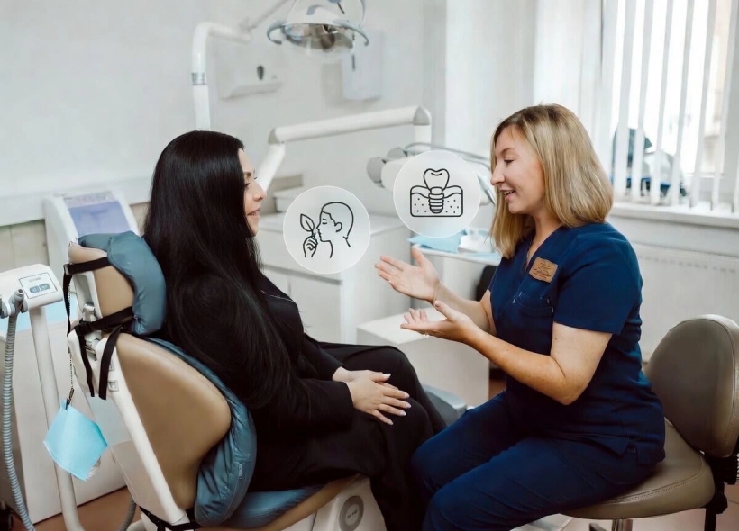 Пациент до и после операции у стоматолога