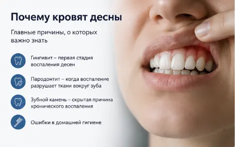 Причины кровоточивости дёсен