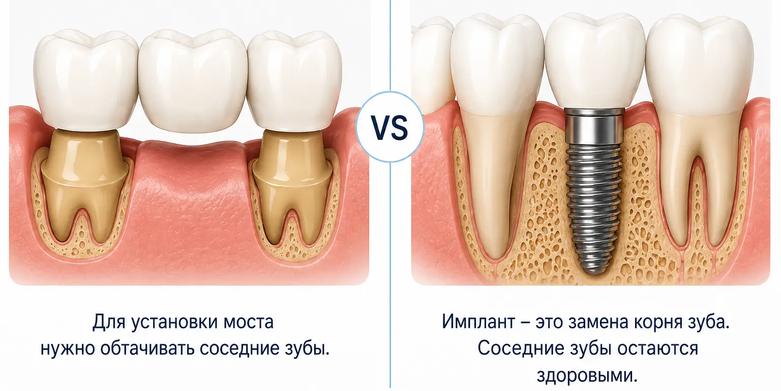 Мост или имплант: что лучше